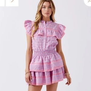 Tiered Eyelet Pink Gingham Top & Skort